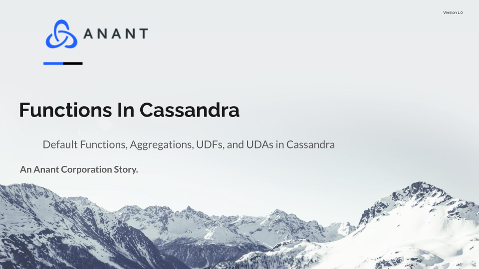 Functions in Cassandra cover slide