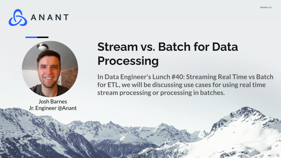 Streaming vs. Batch for ETL cover slide