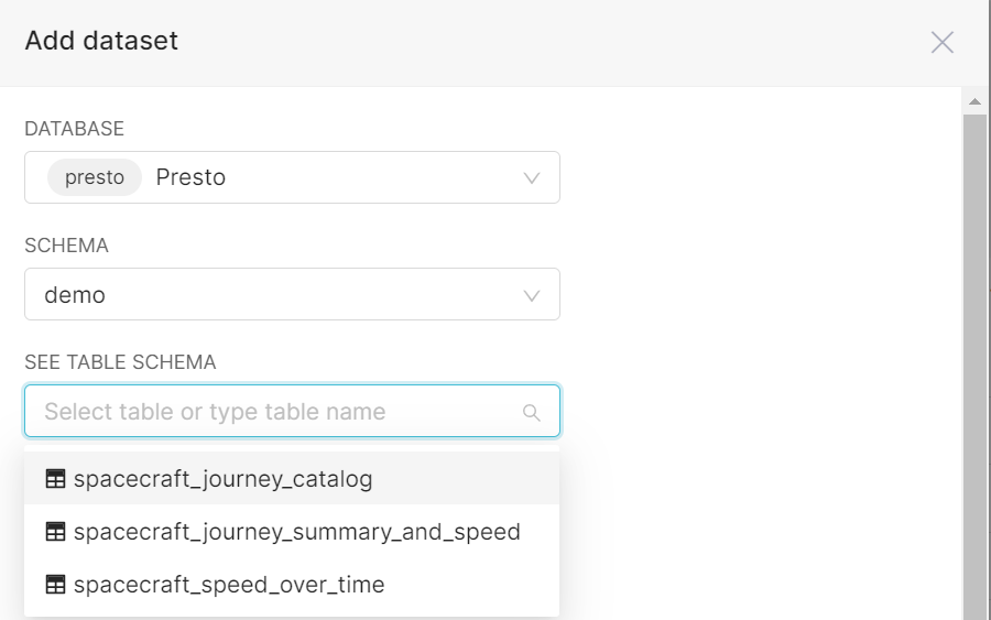 Setting a Cassandra keyspace as schema when adding a dataset in Superset